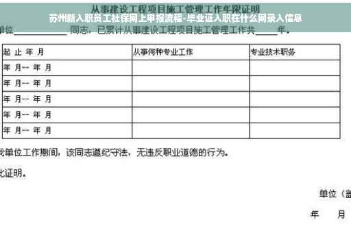 苏州新入职员工社保网上申报流程-毕业证入职在什么网录入信息