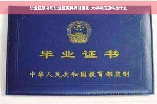 毕业证明书和毕业证原件有啥区别,大学学历原件是什么