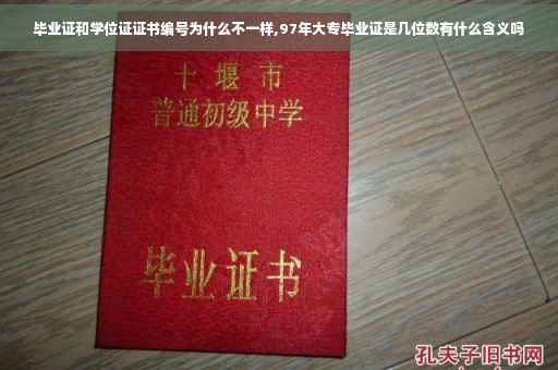 毕业证和学位证证书编号为什么不一样,97年大专毕业证是几位数有什么含义吗