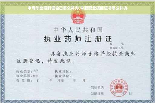 中专毕业报到证自己怎么补办,中职职业技能证书怎么补办