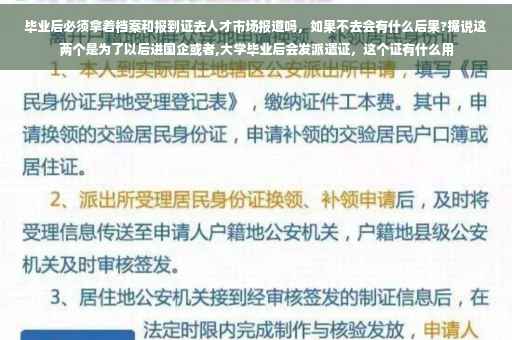 毕业后必须拿着档案和报到证去人才市场报道吗，如果不去会有什么后果?据说这两个是为了以后进国企或者,大学毕业后会发派遣证，这个证有什么用