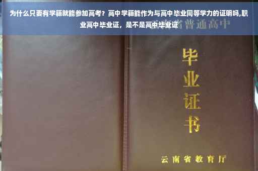 为什么只要有学籍就能参加高考？高中学籍能作为与高中毕业同等学力的证明吗,职业高中毕业证，是不是高中毕业证