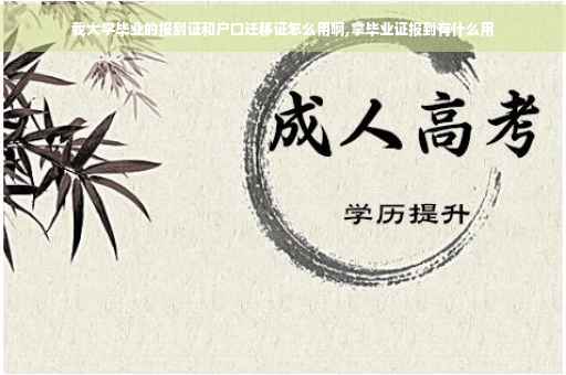 我大学毕业的报到证和户口迁移证怎么用啊,拿毕业证报到有什么用