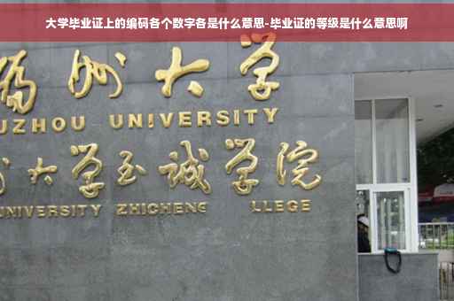 大学毕业证上的编码各个数字各是什么意思-毕业证的等级是什么意思啊