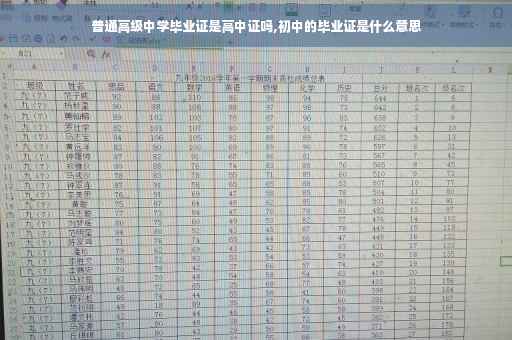普通高级中学毕业证是高中证吗,初中的毕业证是什么意思