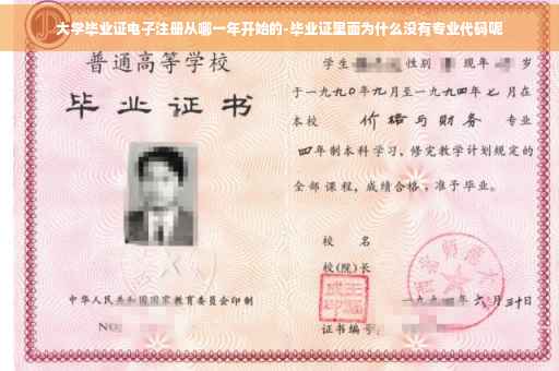 大学毕业证电子注册从哪一年开始的-毕业证里面为什么没有专业代码呢