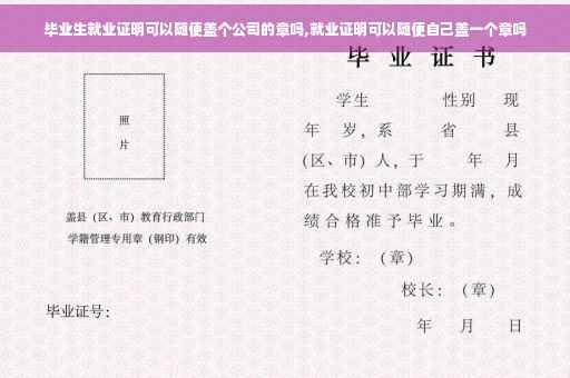 毕业生就业证明可以随便盖个公司的章吗,就业证明可以随便自己盖一个章吗
