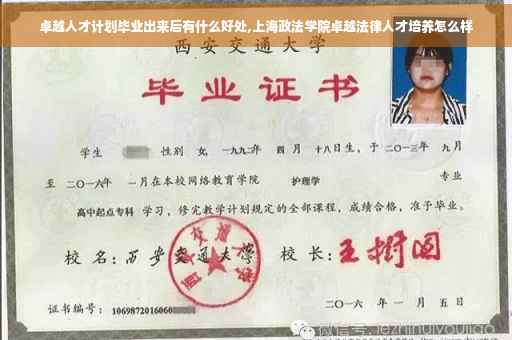 卓越人才计划毕业出来后有什么好处,上海政法学院卓越法律人才培养怎么样