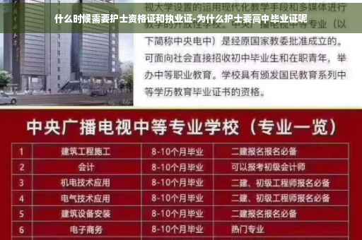 什么时候需要护士资格证和执业证-为什么护士要高中毕业证呢