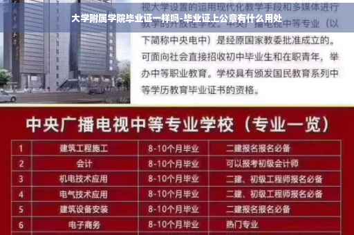 大学附属学院毕业证一样吗-毕业证上公章有什么用处