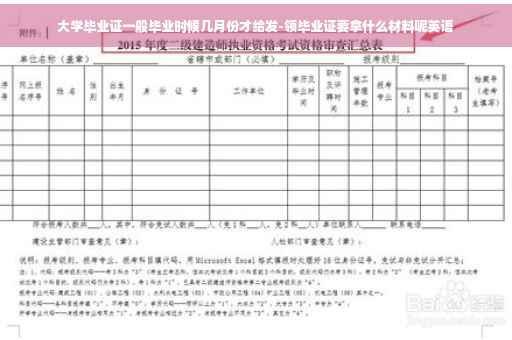 大学毕业证一般毕业时候几月份才给发-领毕业证要拿什么材料呢英语