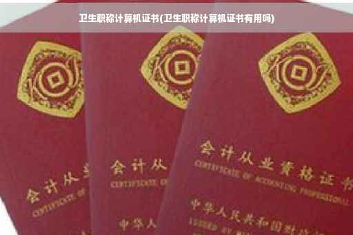 卫生职称计算机证书(卫生职称计算机证书有用吗)