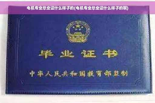 电机专业毕业证什么样子的(电机专业毕业证什么样子的啊)