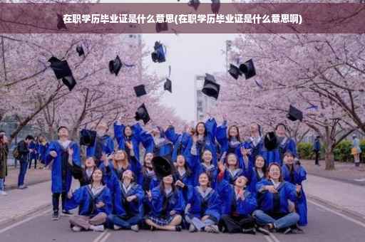 在职学历毕业证是什么意思(在职学历毕业证是什么意思啊)