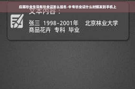 应届毕业生没有毕业证怎么报名-中专毕业证什么时候发到手机上