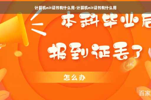 计算机nit证书有什么用-计算机nit证书有什么用