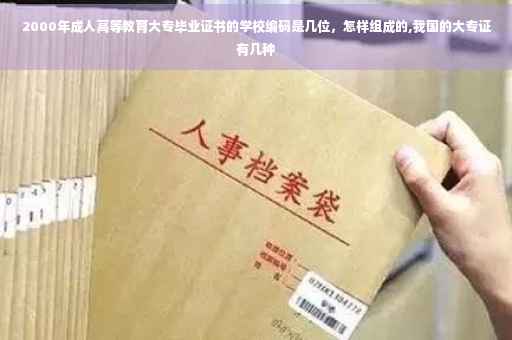 2000年成人高等教育大专毕业证书的学校编码是几位，怎样组成的,我国的大专证有几种