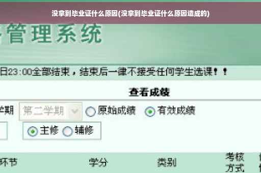 没拿到毕业证什么原因(没拿到毕业证什么原因造成的)
