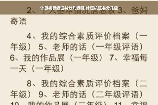 计算机等级证书分几级啊,计算机证书分几级