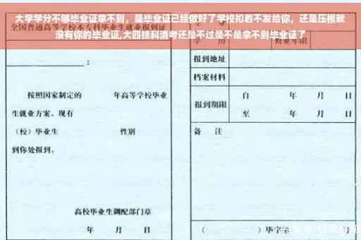 大学学分不够毕业证拿不到，是毕业证已经做好了学校扣着不发给你，还是压根就没有你的毕业证,大四挂科清考还是不过是不是拿不到毕业证了