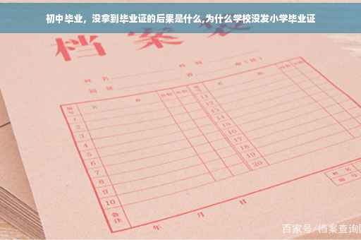 初中毕业，没拿到毕业证的后果是什么,为什么学校没发小学毕业证