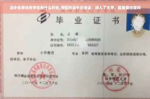 高中省级优秀学生有什么好处,用假的高中毕业证，进入了大学，能被查出来吗