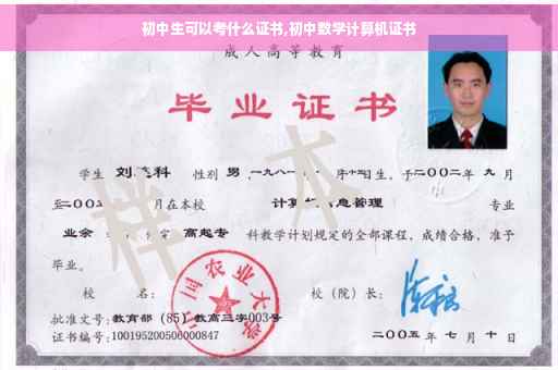 初中生可以考什么证书,初中数学计算机证书
