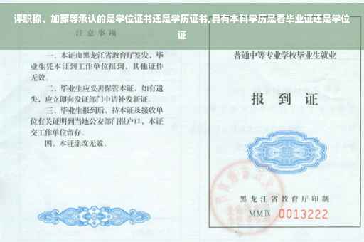 评职称、加薪等承认的是学位证书还是学历证书,具有本科学历是看毕业证还是学位证