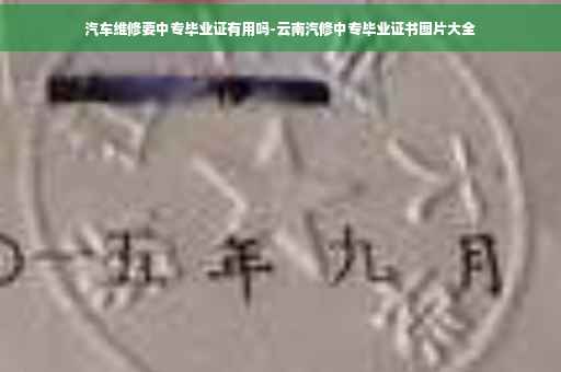 汽车维修要中专毕业证有用吗-云南汽修中专毕业证书图片大全