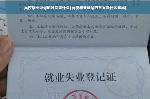 高校毕业证号的含义是什么(高校毕业证号的含义是什么意思)