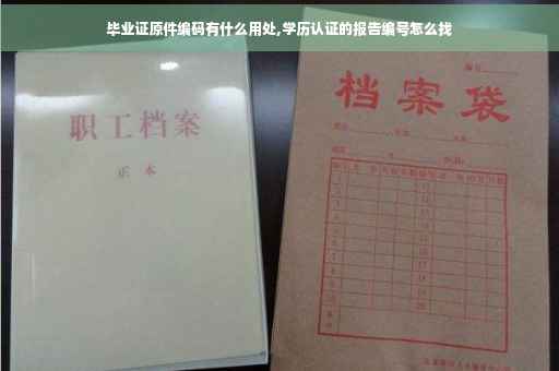 毕业证原件编码有什么用处,学历认证的报告编号怎么找