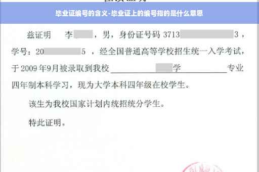毕业证编号的含义-毕业证上的编号指的是什么意思