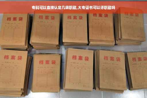 专科可以直接认定几级职称,大专证书可以评职称吗