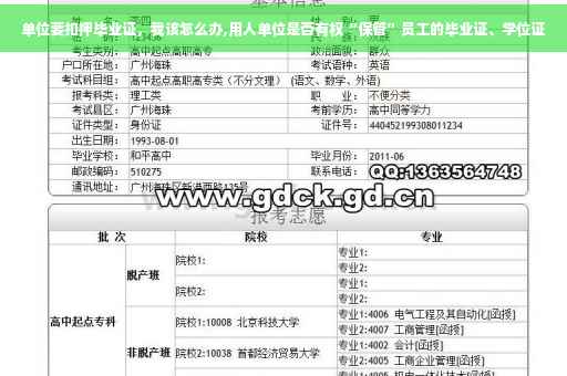 单位要扣押毕业证，我该怎么办,用人单位是否有权“保管”员工的毕业证、学位证