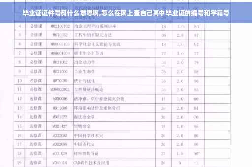 毕业证证件号码什么意思啊,怎么在网上查自己高中毕业证的编号和学籍号