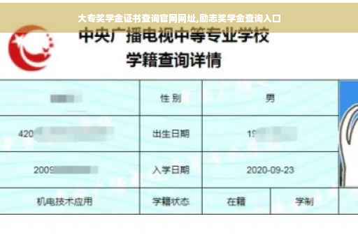 大专奖学金证书查询官网网址,励志奖学金查询入口