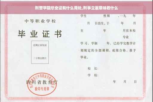 刑警学院毕业证有什么用处,刑事立案意味着什么