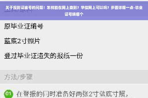 关于报到证编号的问题！怎样能在网上查到？学信网上可以吗？步骤详细一点-毕业证号填哪个