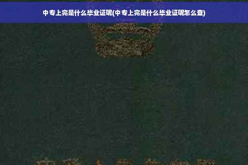 中专上完是什么毕业证呢(中专上完是什么毕业证呢怎么查)