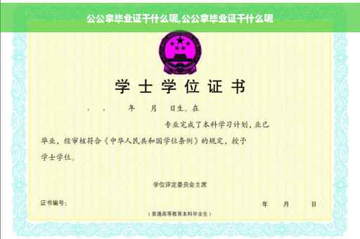 公公拿毕业证干什么呢,公公拿毕业证干什么呢