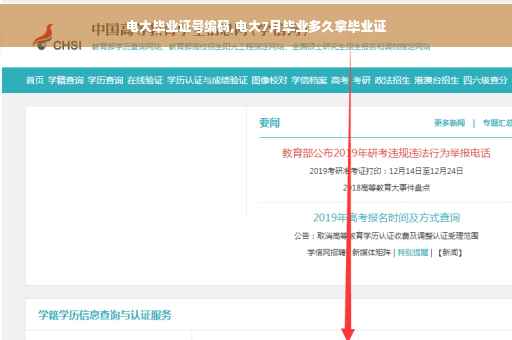 电大毕业证号编码,电大7月毕业多久拿毕业证