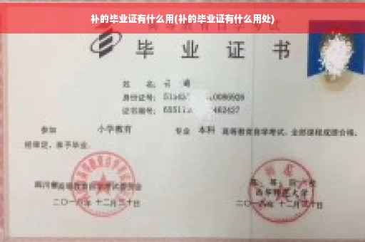 补的毕业证有什么用(补的毕业证有什么用处)