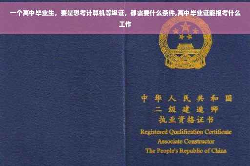 一个高中毕业生，要是想考计算机等级证，都需要什么条件,高中毕业证能报考什么工作