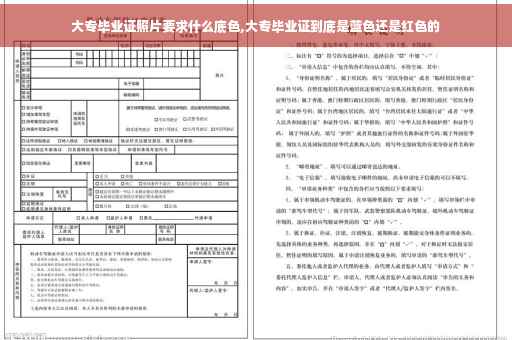 大专毕业证照片要求什么底色,大专毕业证到底是蓝色还是红色的