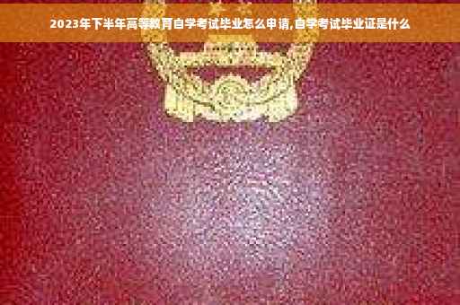 2023年下半年高等教育自学考试毕业怎么申请,自学考试毕业证是什么 2023年下半年高等教育自学考试毕业怎么申请,自学考试毕业证是什么