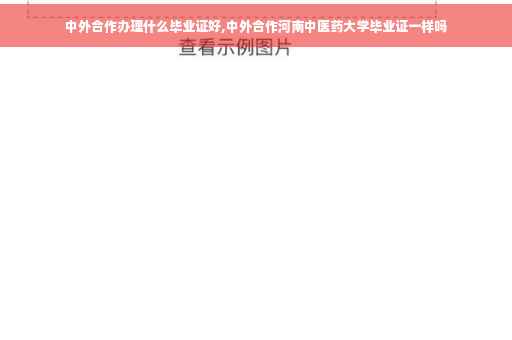 中外合作办理什么毕业证好,中外合作河南中医药大学毕业证一样吗