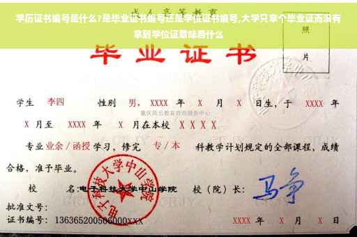 学历证书编号是什么?是毕业证书编号还是学位证书编号,大学只拿个毕业证而没有拿到学位证意味着什么