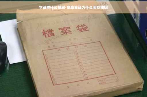 学籍费什么意思-拿毕业证为什么要交钱呢