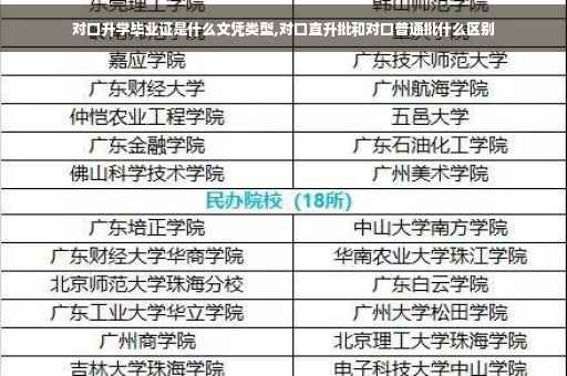 对口升学毕业证是什么文凭类型,对口直升批和对口普通批什么区别