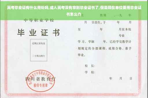 高考毕业证有什么用处吗,成人高考没有拿到毕业证书了,但是现在单位要用毕业证书怎么办